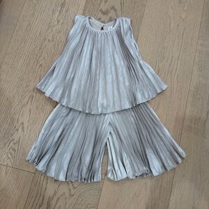 Pleated Shimmer Top & Skirt Set
